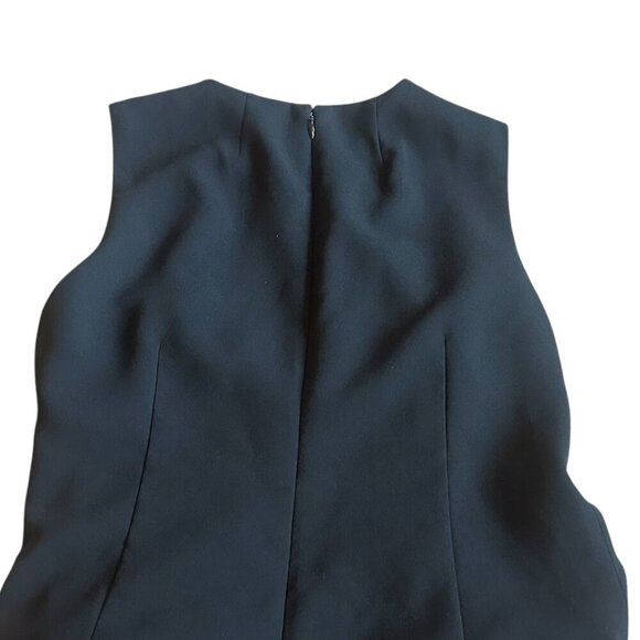 Theory Black Shift Dress Layered w/ Pleating Sleeveless Crepe Size 4 Women's - Picture 7 of 10